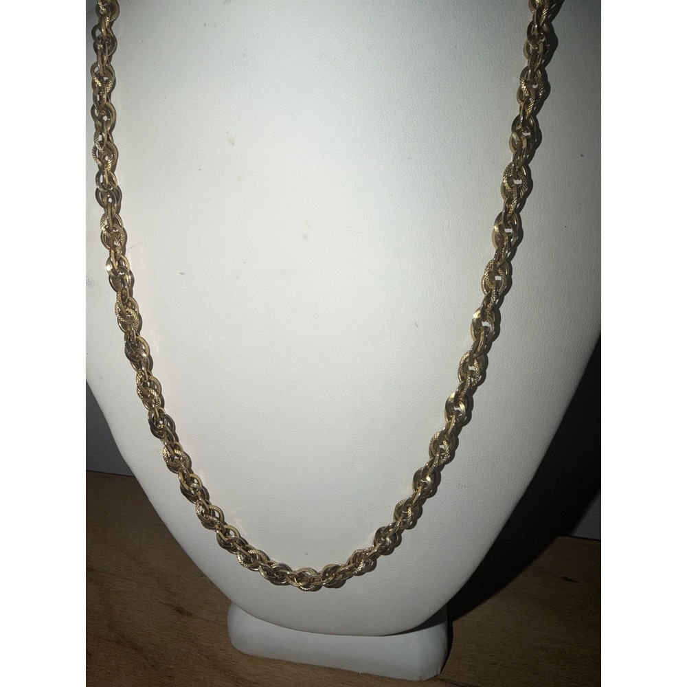Vintage 1970 Judy Lee Signed Gold Tone Multi Ring Chain Necklace